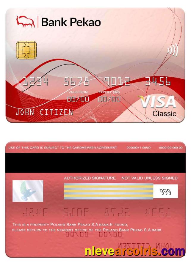 Poland Bank Pekao S.A bank visa classic card